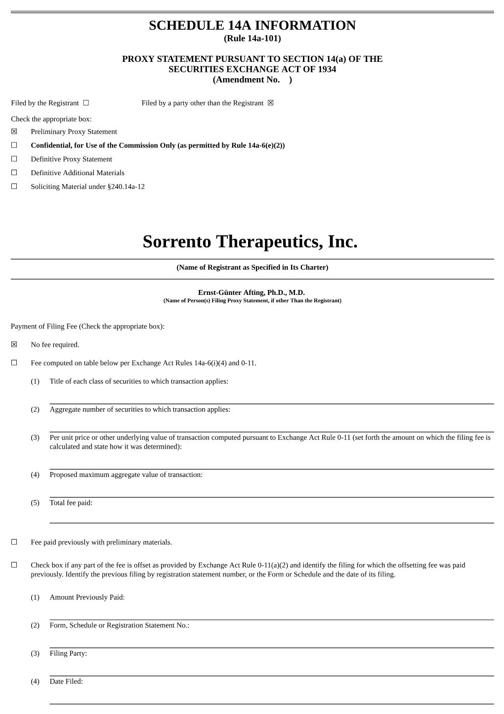 Sorrento Therapeutics, Inc