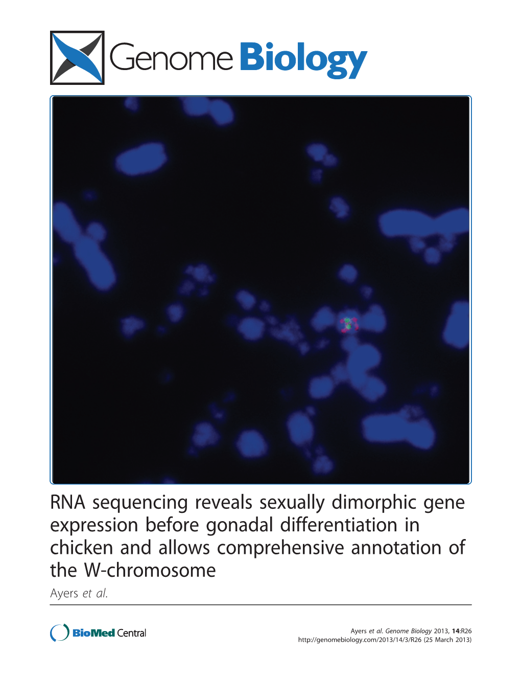 RNA Sequencing Reveals Sexually Dimorphic Gene Expression Before