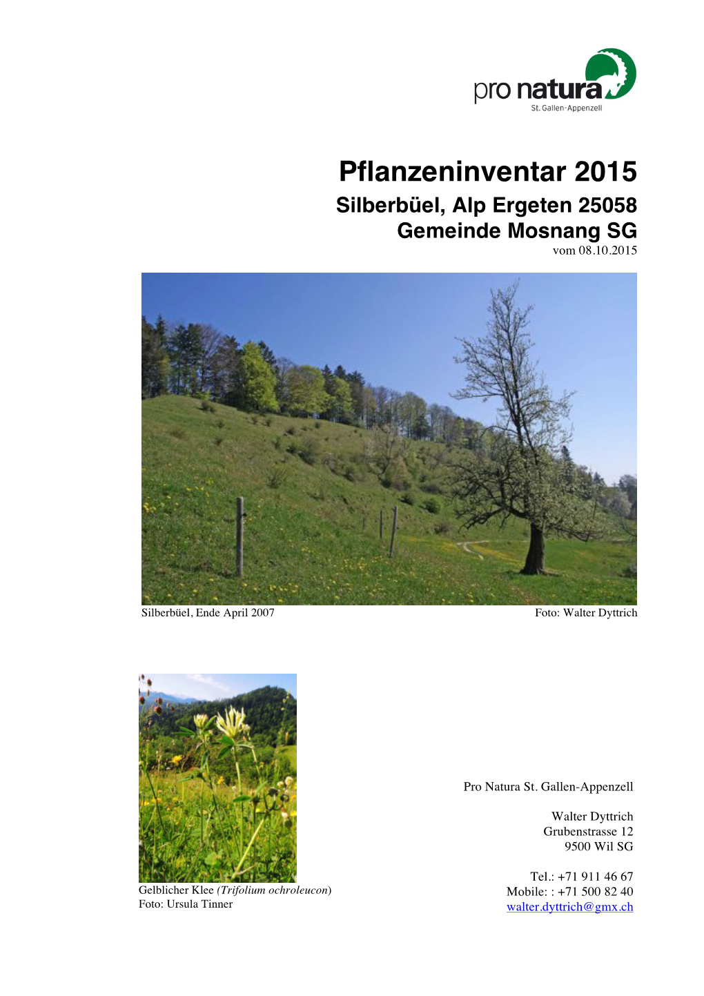 Pflanzeninventar Silberbüel 2015