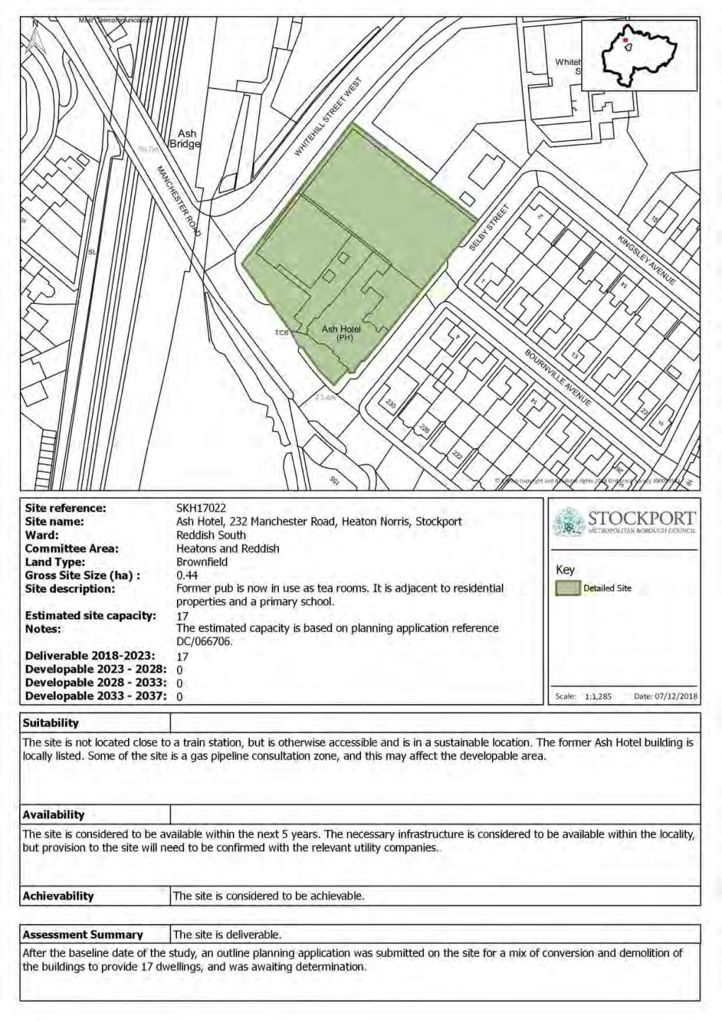 2018 Stockport SHLAA Appendix 5