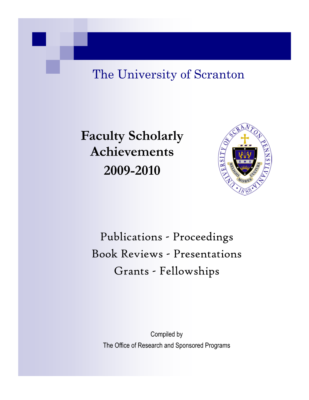 Faculty Scholarly Achievements 2009-2010