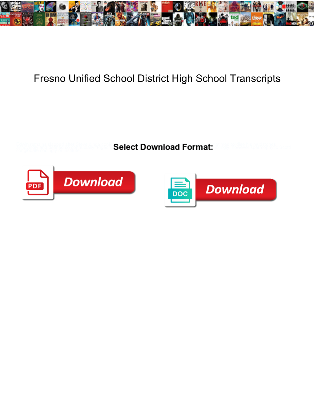 Fresno Unified School District High School Transcripts