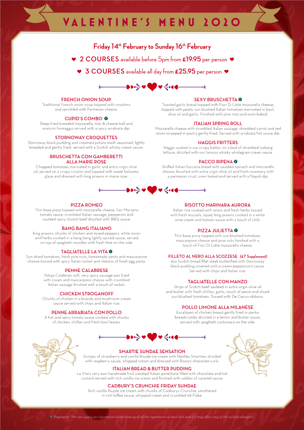 Valentine's Menu 2020