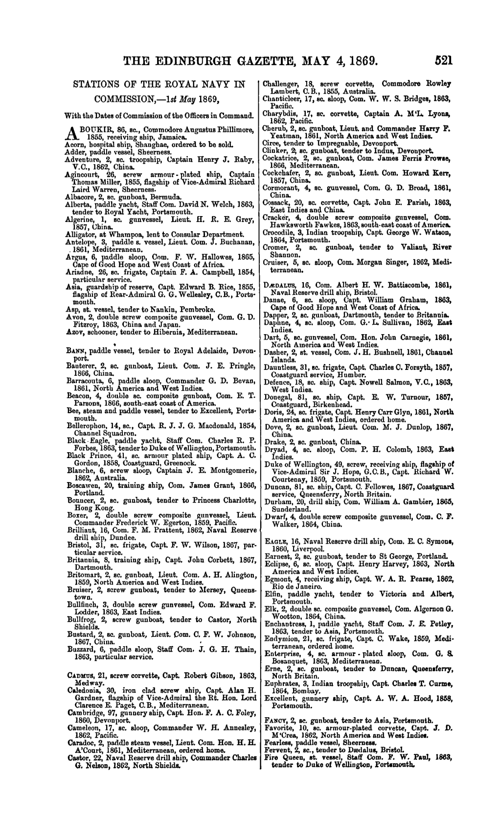 The Edinbukgh Gazette, May 4, 1869. 521