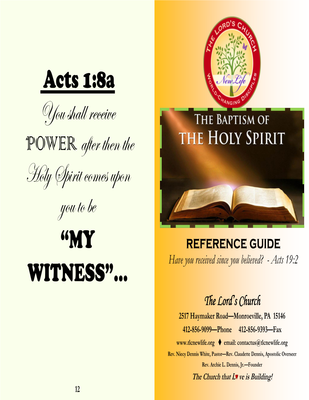 BAPTISM with the HOLY SPIRIT MY NOTES Key Verses