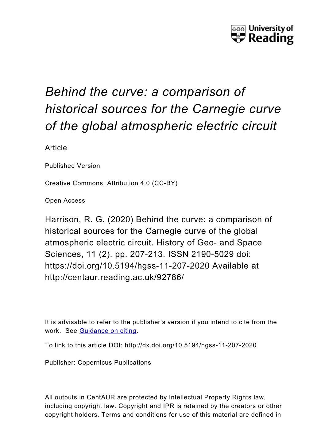 A Comparison of Historical Sources for the Carnegie Curve of the Global Atmospheric Electric Circuit