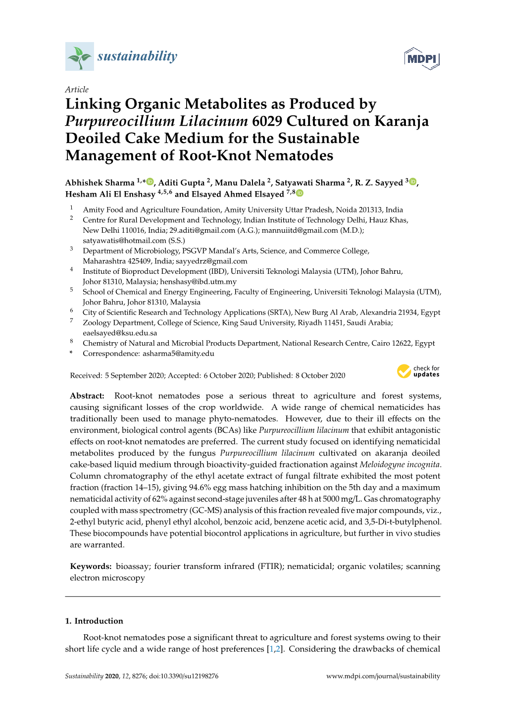 Linking Organic Metabolites As Produced by Purpureocillium