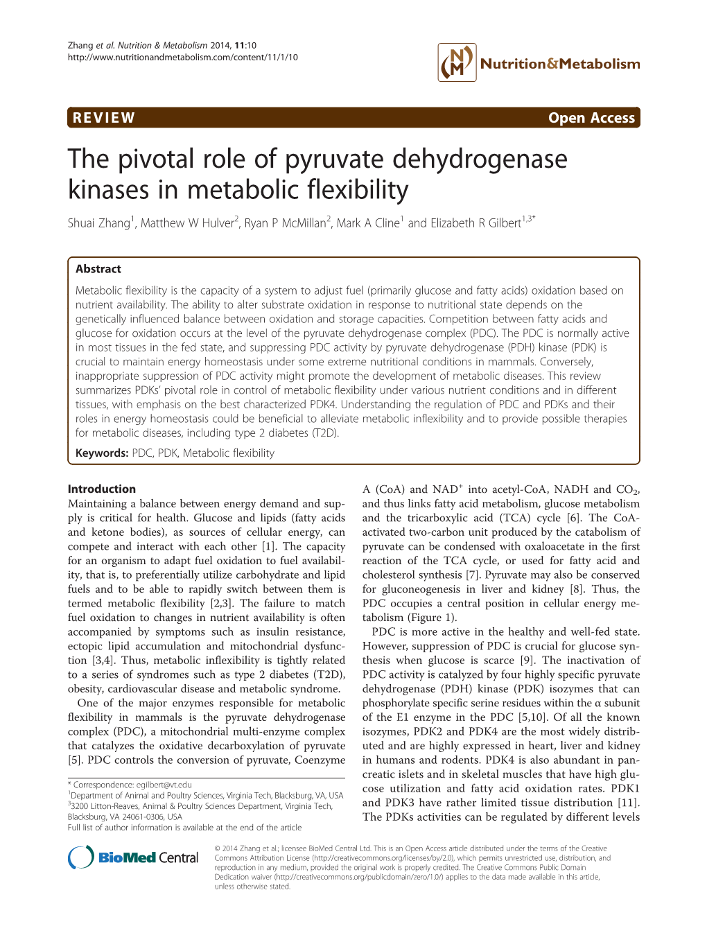 The Pivotal Role of Pyruvate Dehydrogenase Kinases In