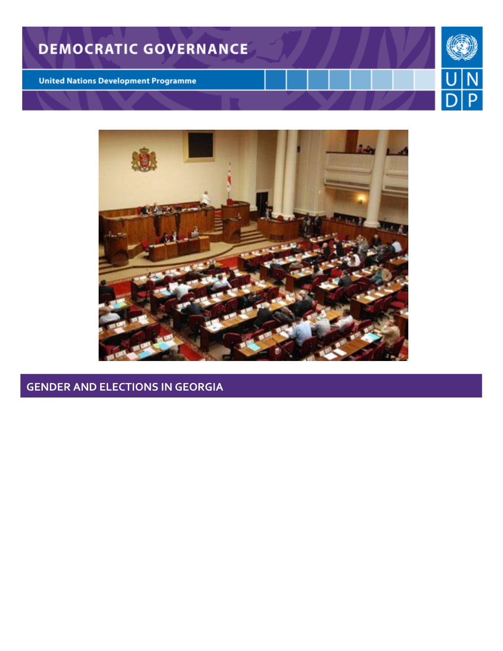 UNDP: Gender and Elections in Georgia (2013)