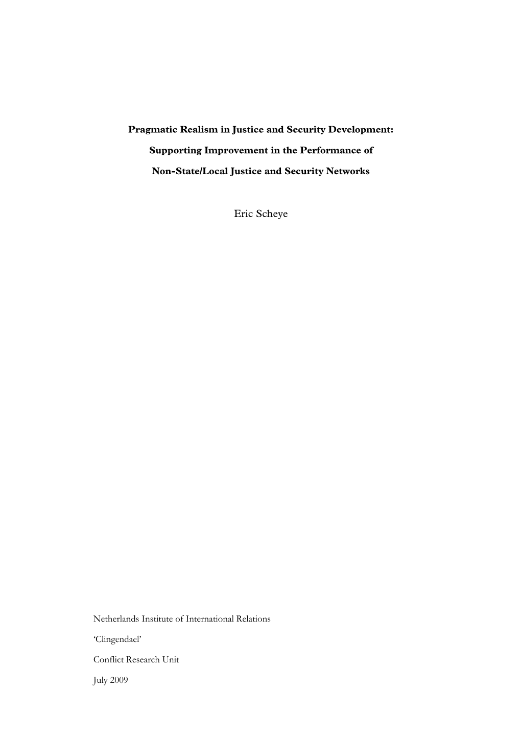 090707 Final Report Non-State-Local Justice and Security Networks