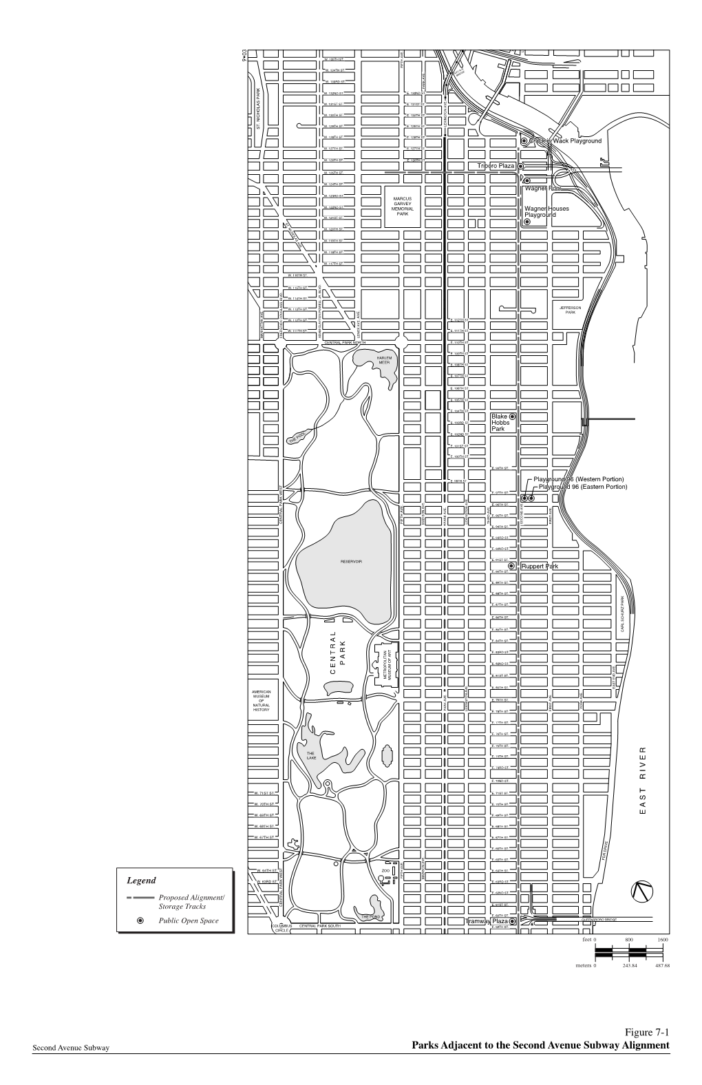 Figure 7-1 Parks Adjacent to the Second Avenue Subway Alignment