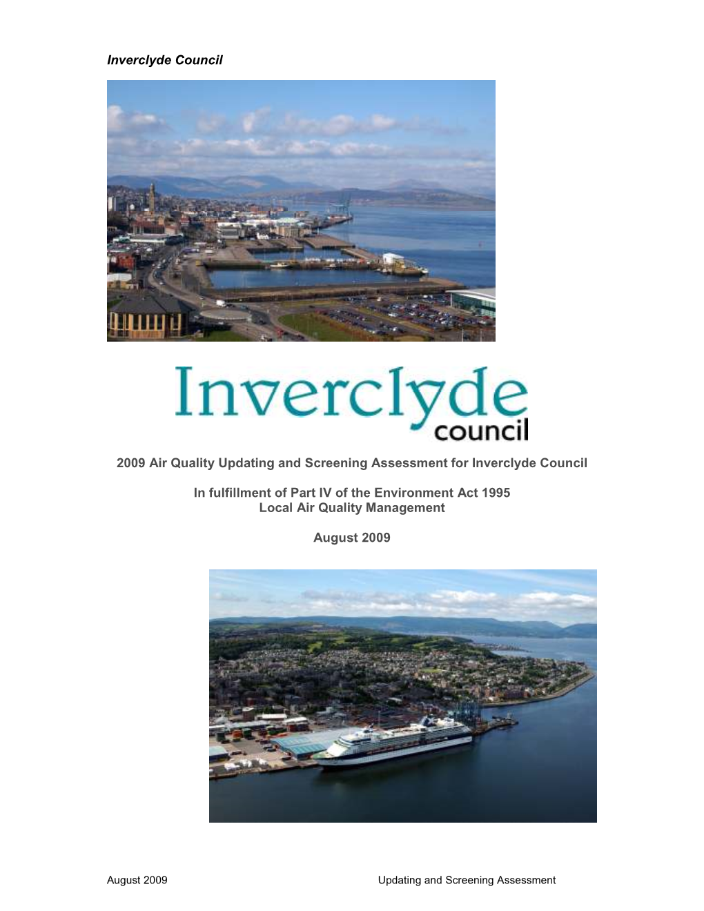 Inverclyde Council 2009 Air Quality Updating and Screening