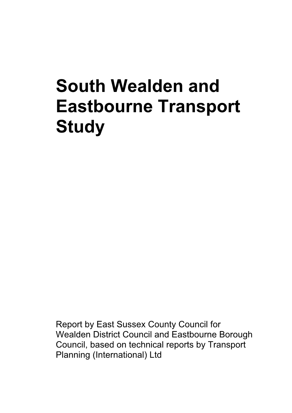 South Wealden and Eastbourne Transport Study