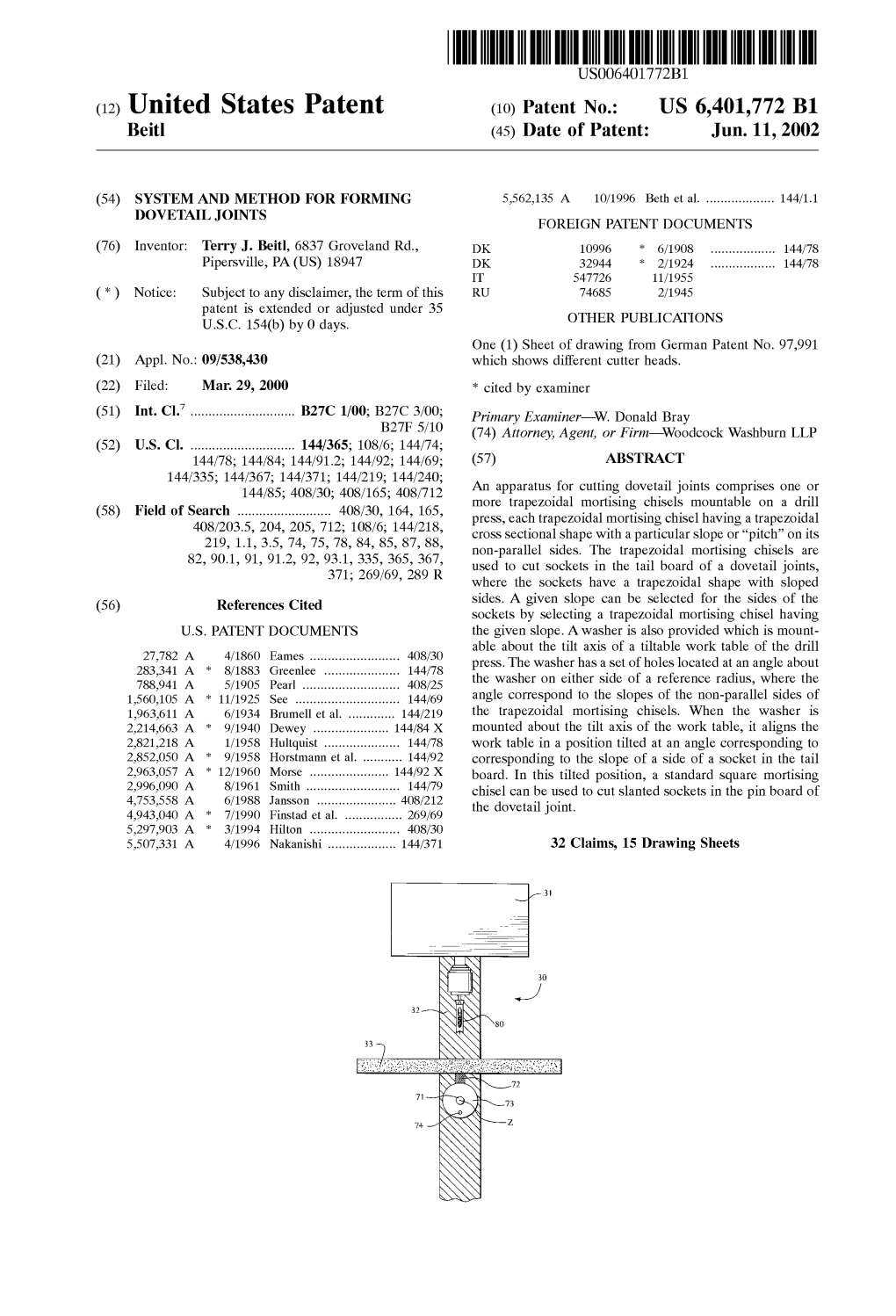 (12) United States Patent (10) Patent No.: US 6,401,772 B1 Beit (45) Date of Patent: Jun
