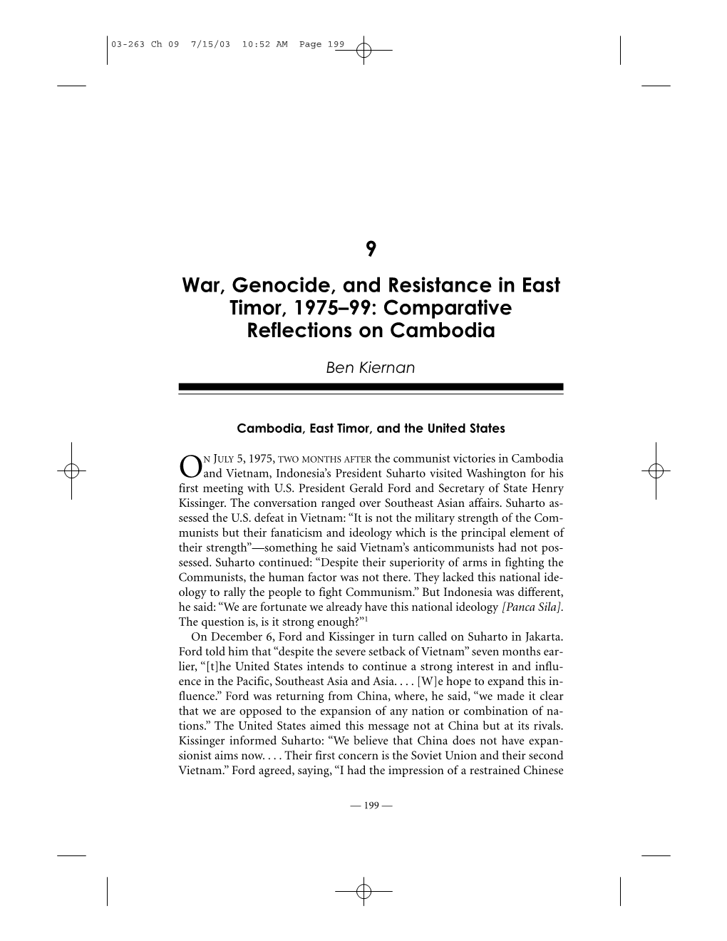 War, Genocide, and Resistance in East Timor, 1975–99: Comparative Reflections on Cambodia