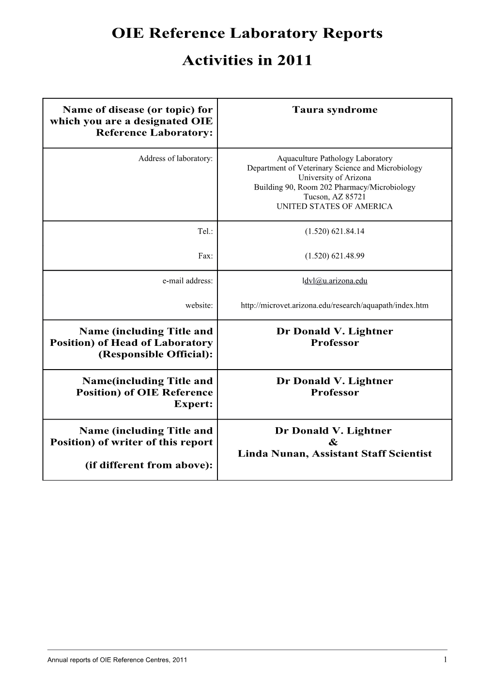 OIE Reference Laboratory Reports s11