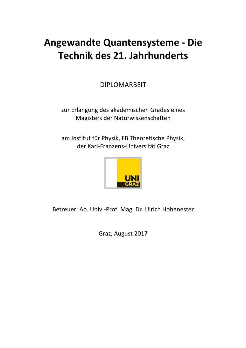 Angewandte Quantensysteme - Die Technik Des 21