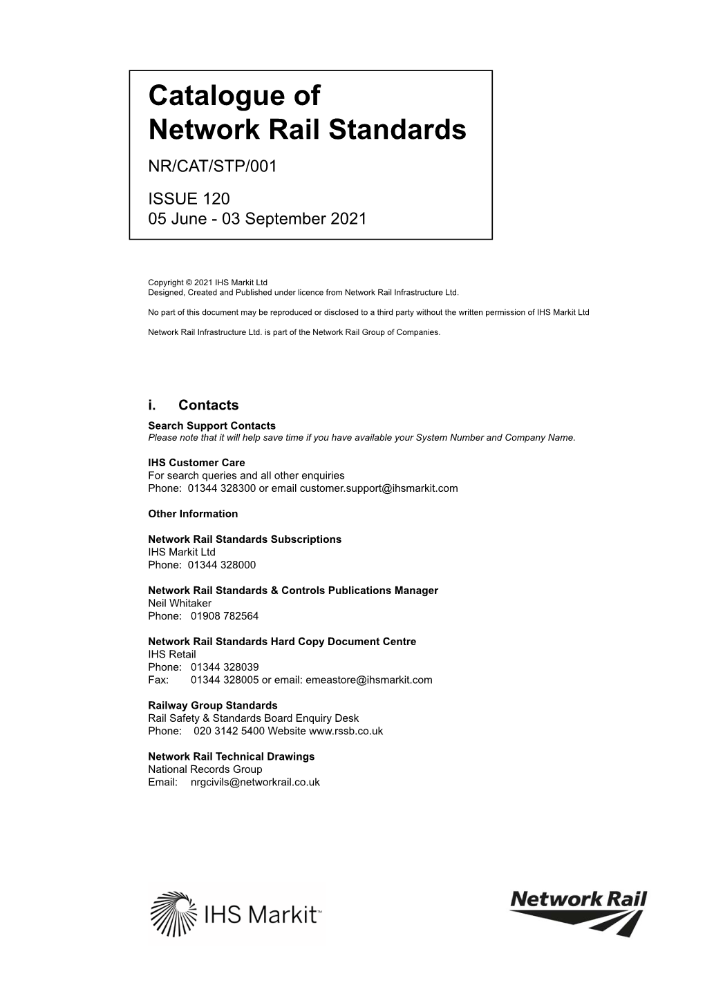 Catalogue of Network Rail Standards 2 MB