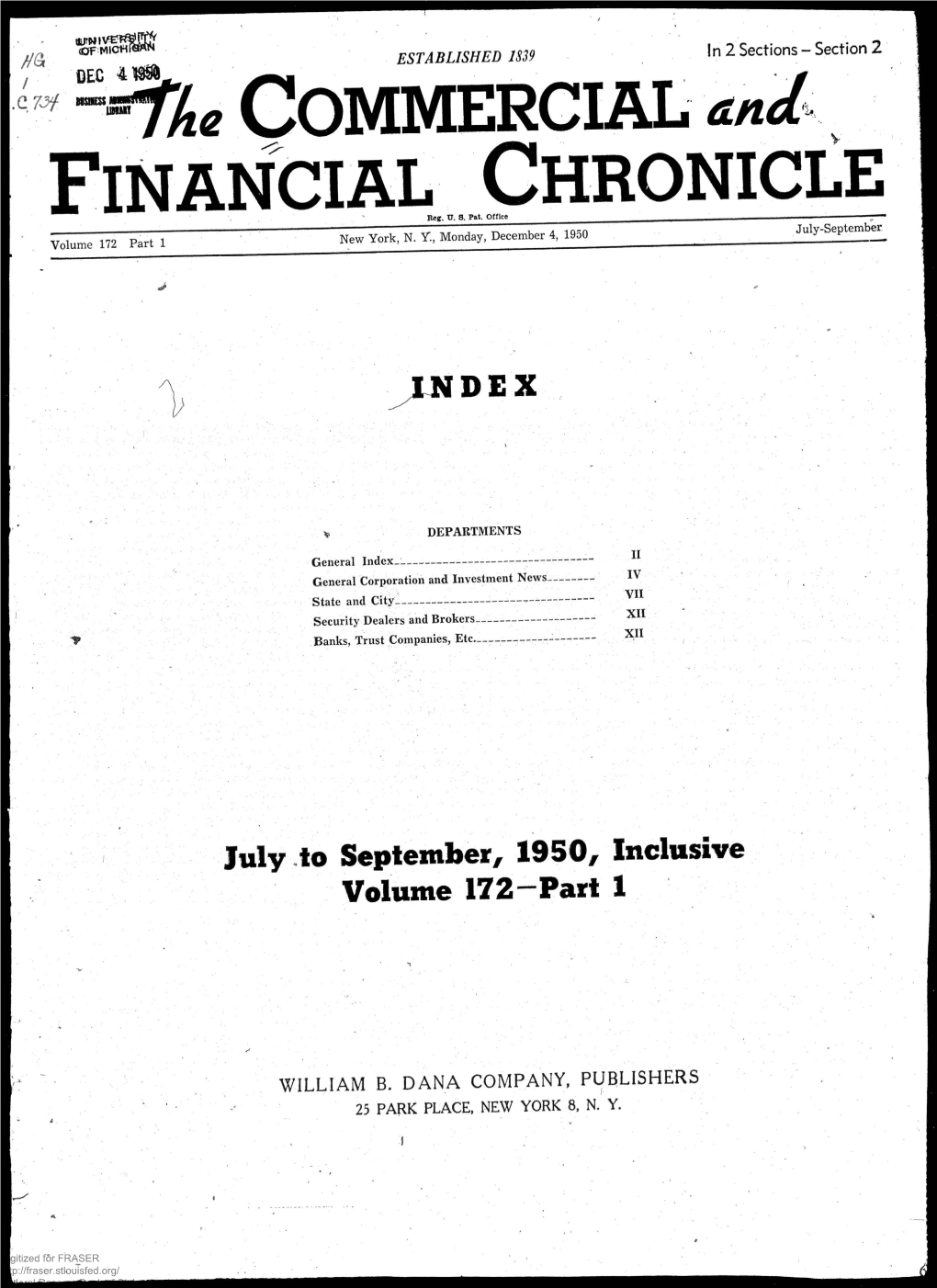July to September 1950, Inclusive: Index to Volume