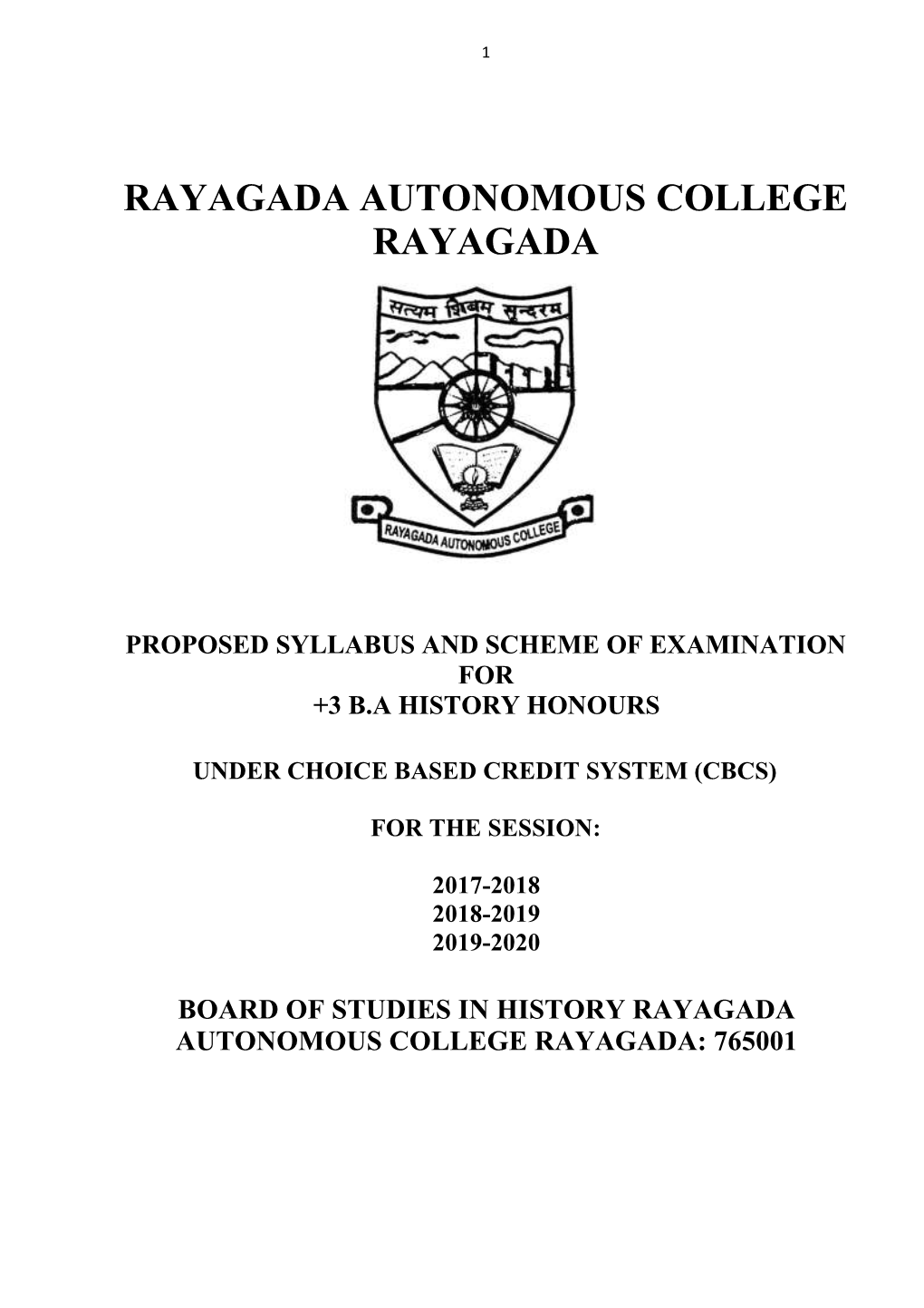 Rayagada Autonomous College Rayagada: 765001 2