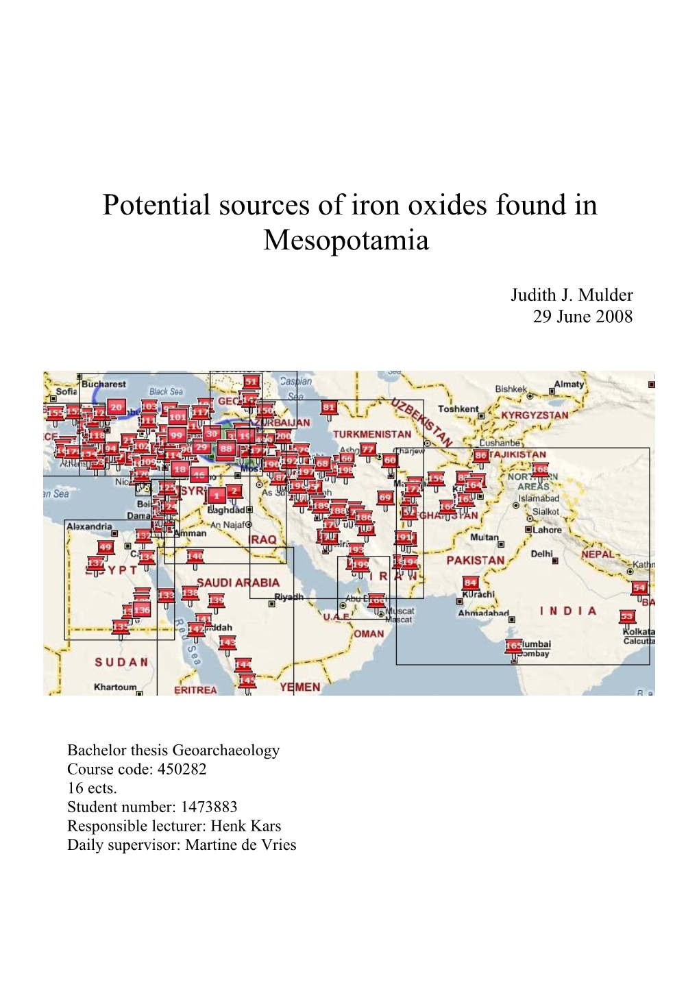 Archeometric Side of the Research to Haematite in Mesopotamia