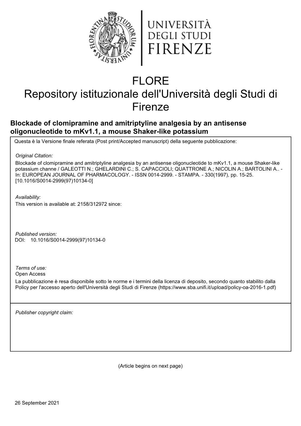 Blockade of Clomipramine and Amitriptyline Analgesia by An