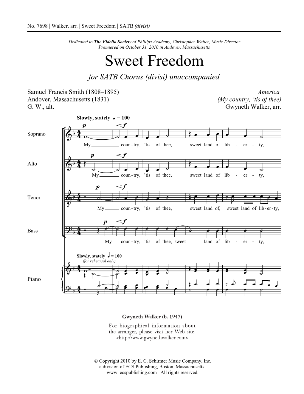 Sweet Freedom | SATB (Divisi) No