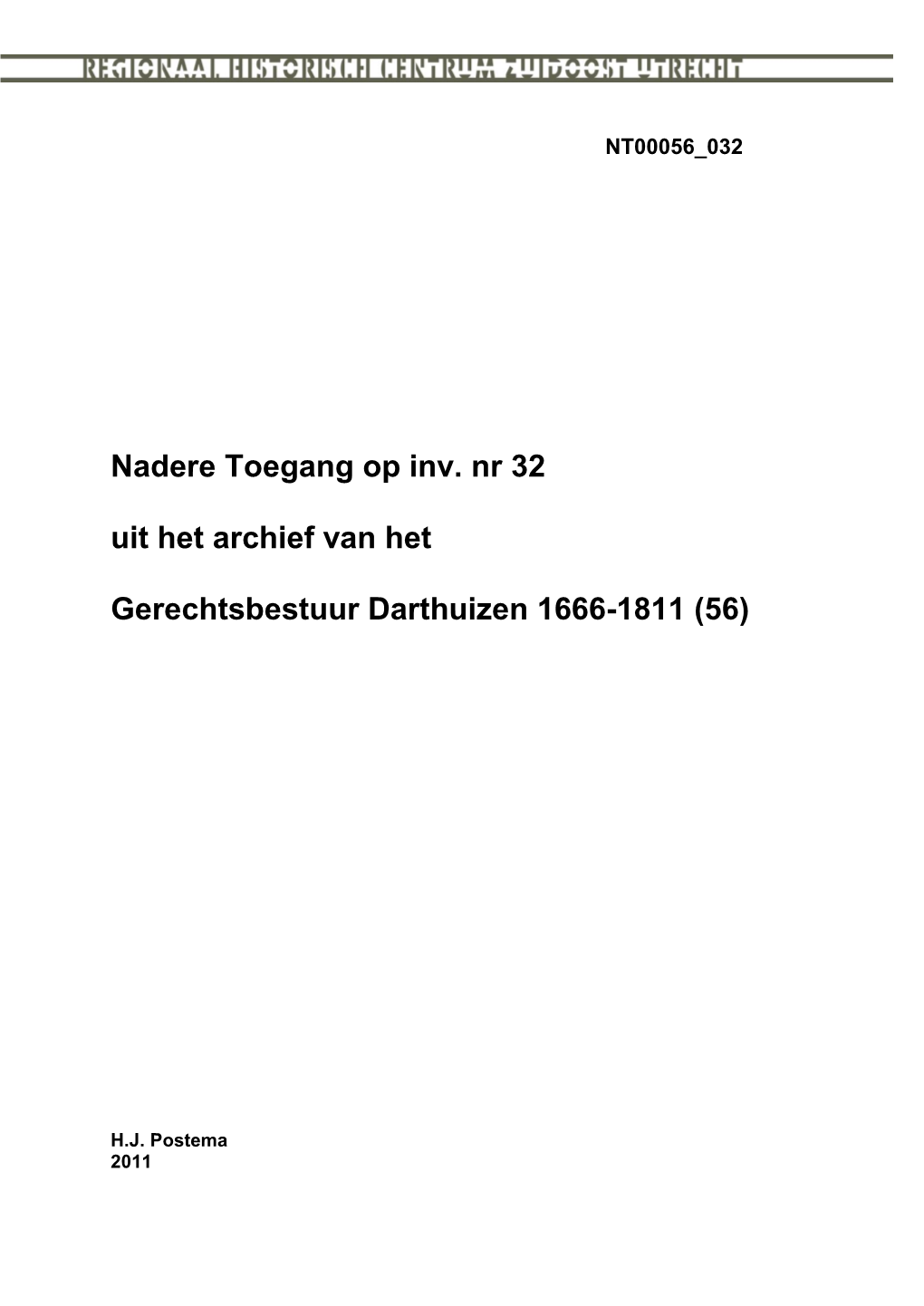 Darthuizen Acten Van Indemniteit 1719-1808