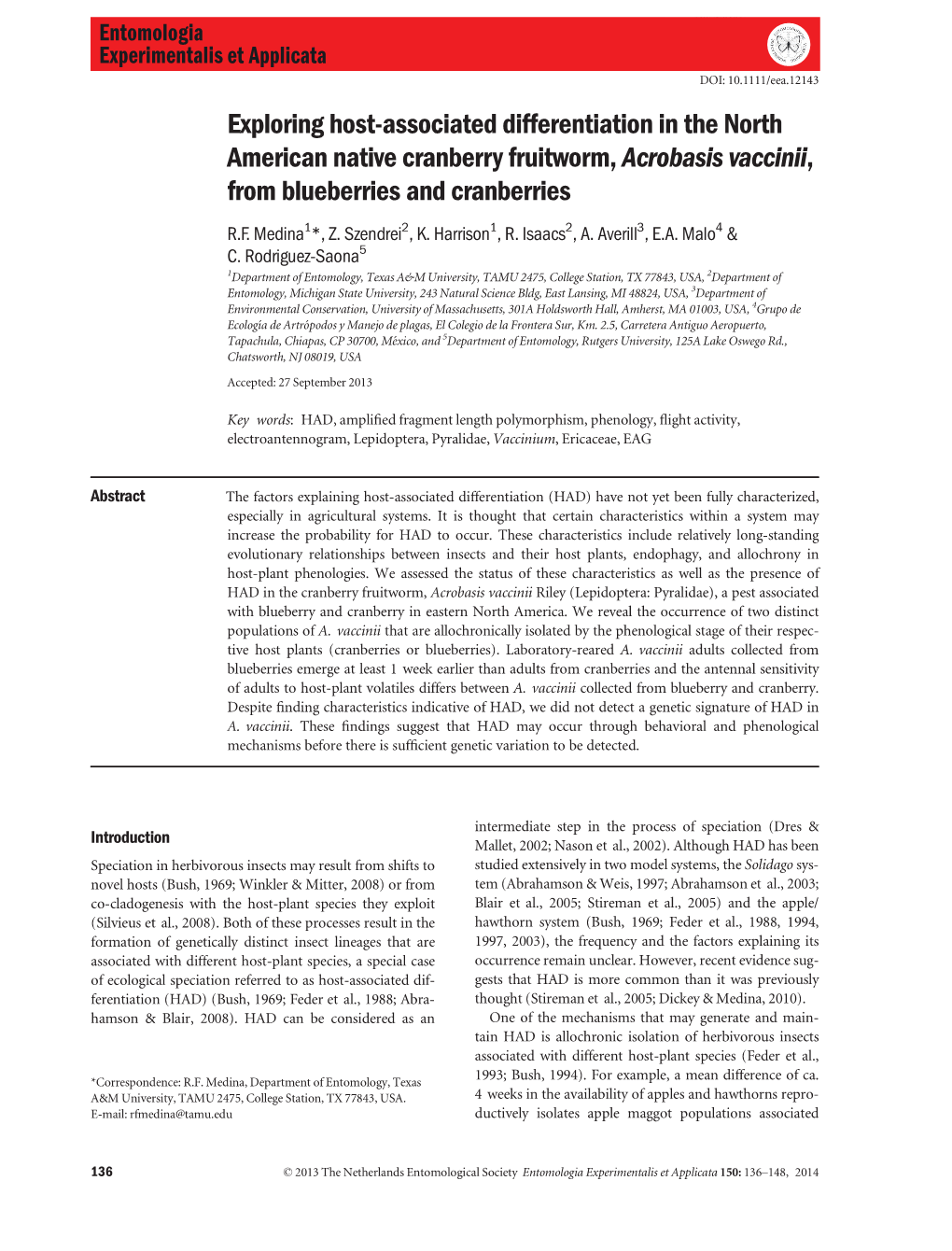 Exploring Hostassociated Differentiation in the North American