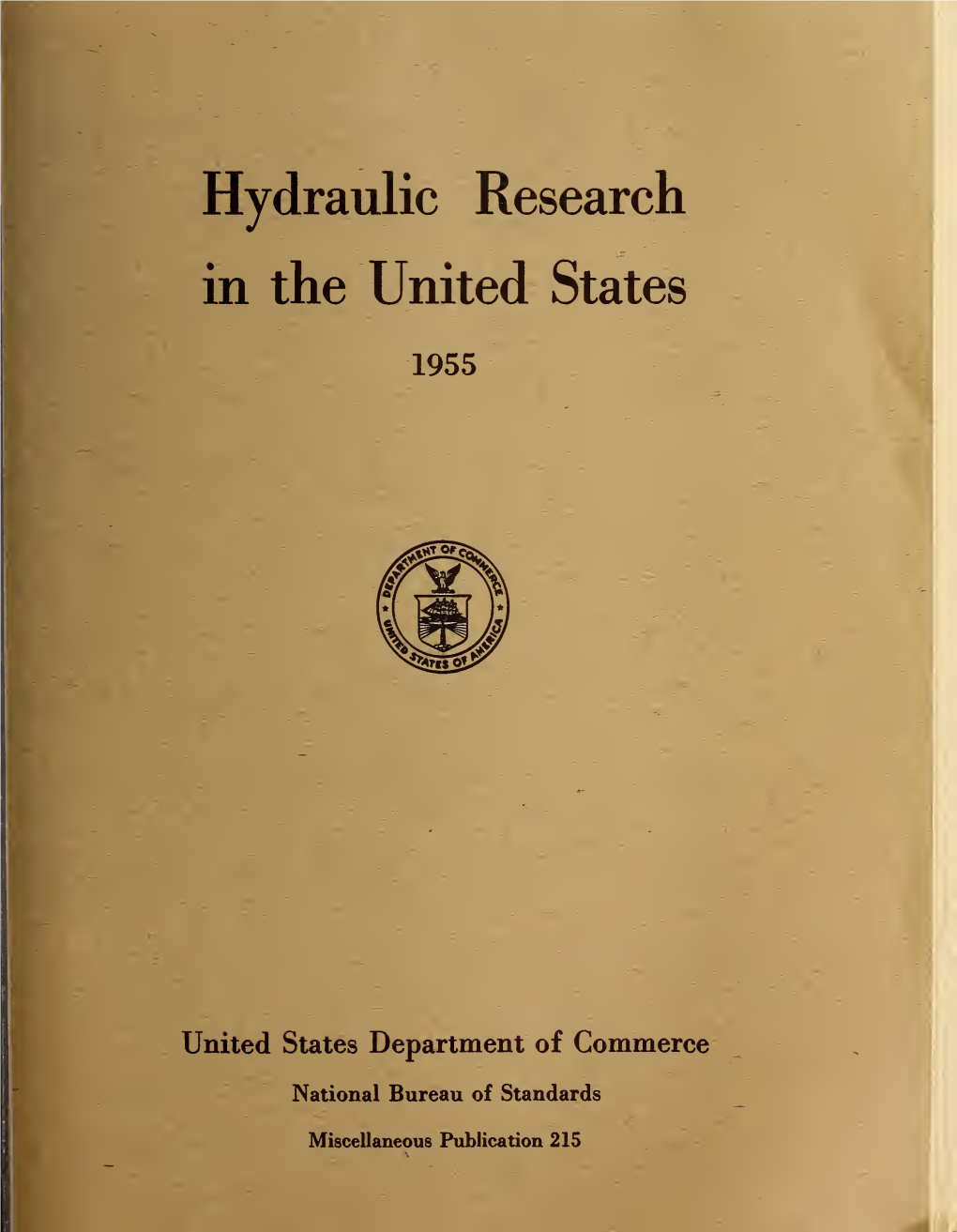 Hydraulic Research in the United States 1955