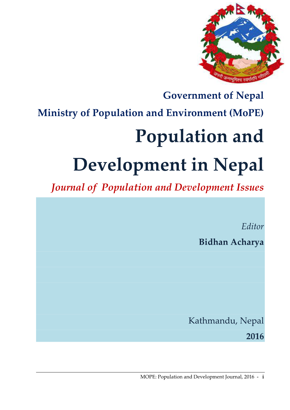 Journal of Population and Development Issues