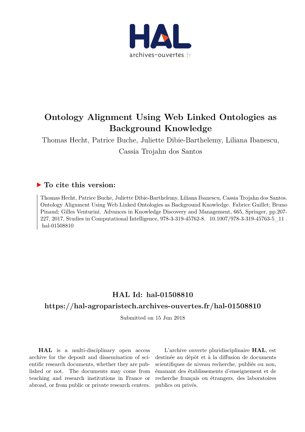 Ontology Alignment Using Web Linked