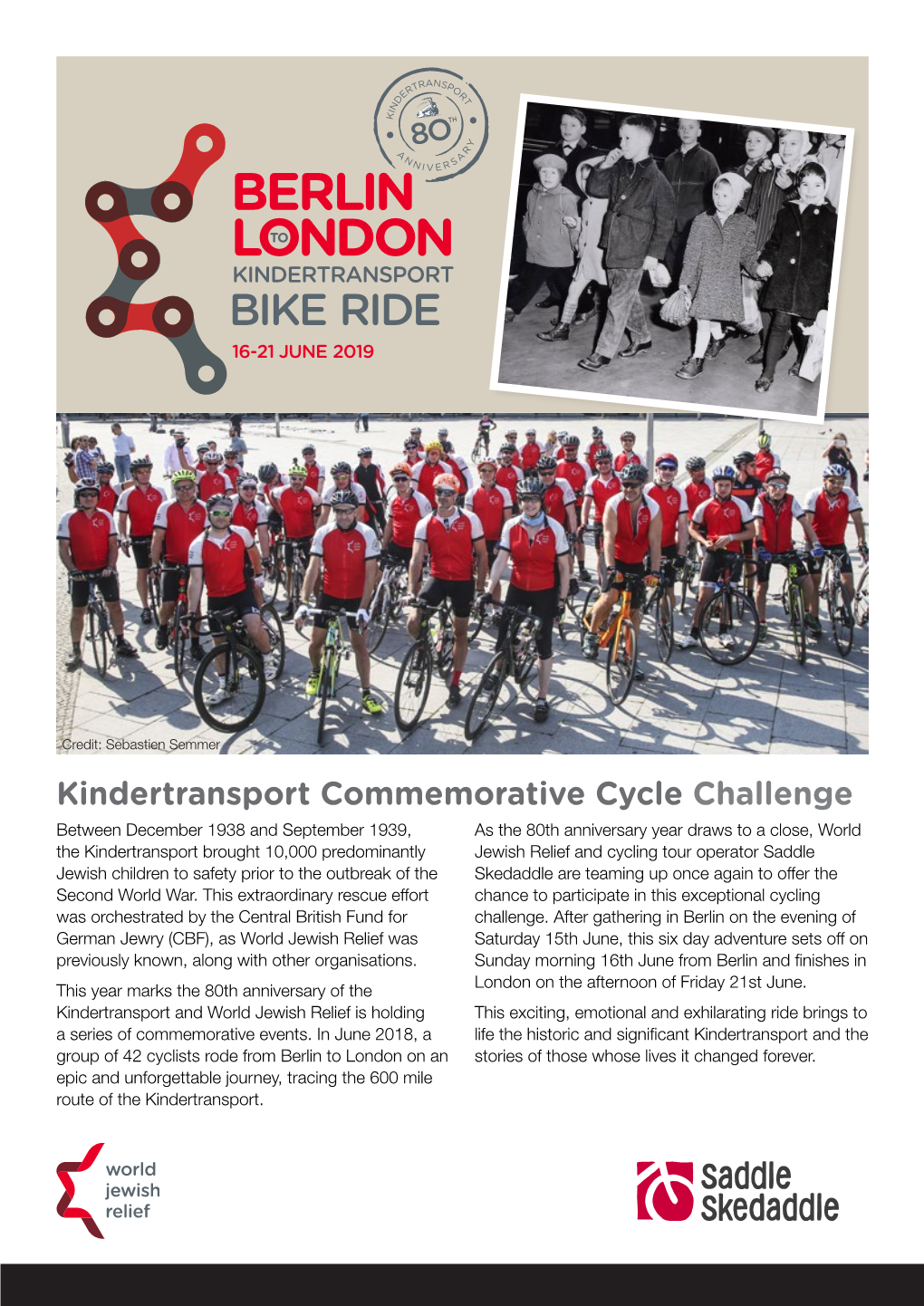 Berlin Londonto Kindertransport Bike Ride 16-21 June 2019