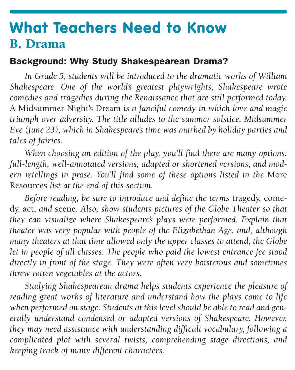 About Shakespeare