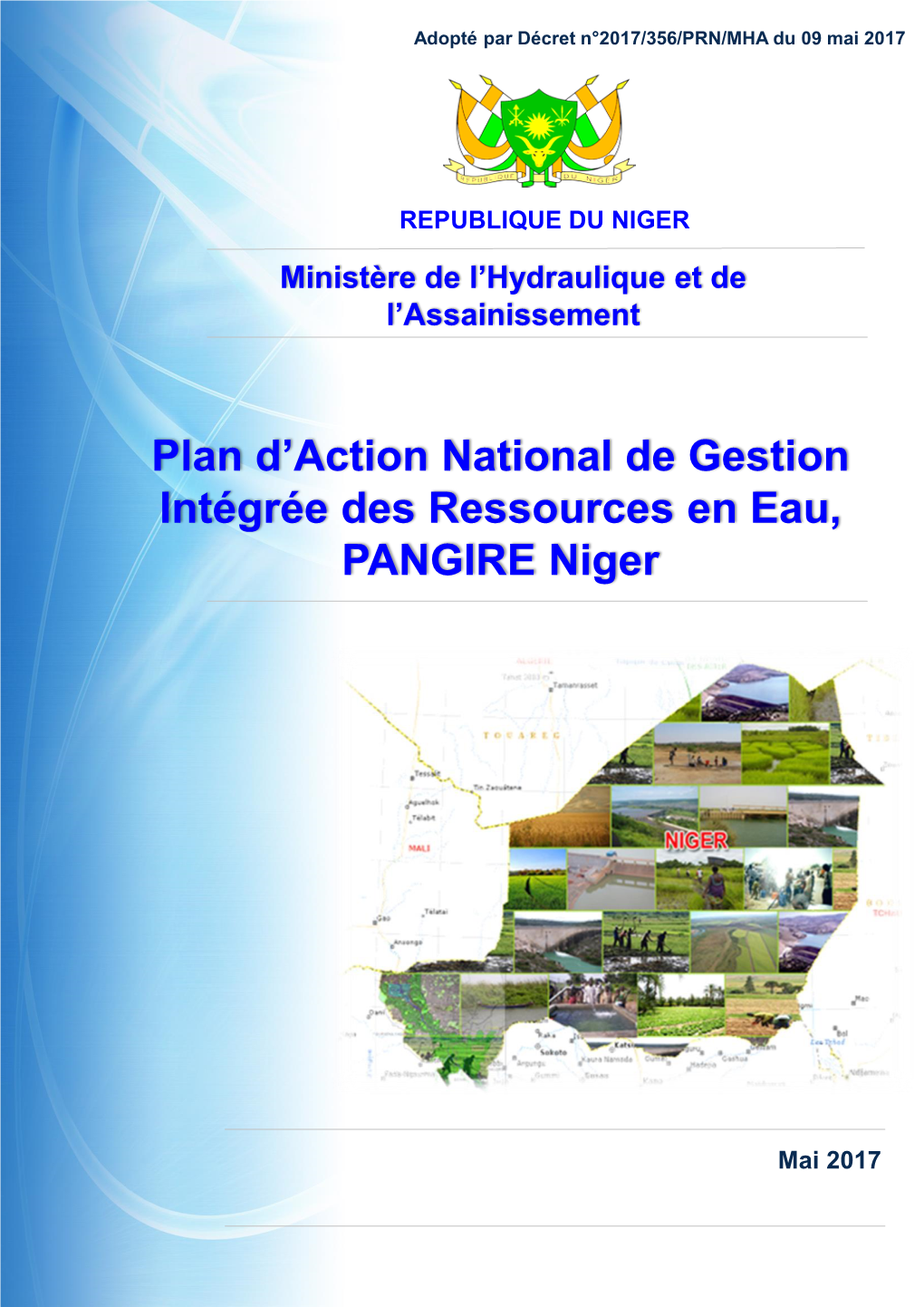 Plan D'action National De Gestion Intégrée Des Ressources En Eau, PANGIRE Niger
