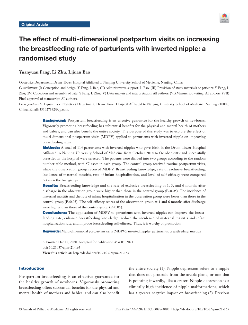 The Effect of Multi-Dimensional Postpartum Visits on Increasing the Breastfeeding Rate of Parturients with Inverted Nipple: a Randomised Study