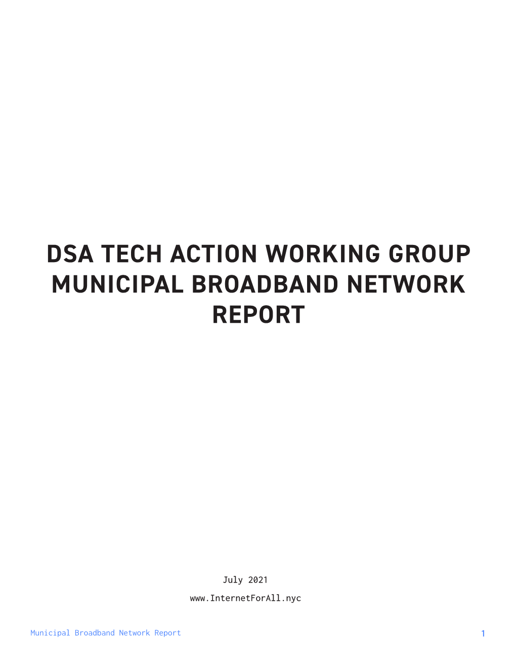 Dsa Tech Action Working Group Municipal Broadband Network Report