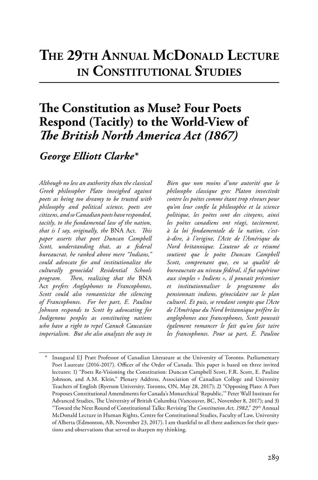 Four Poets Respond (Tacitly) to the World-View of the British North