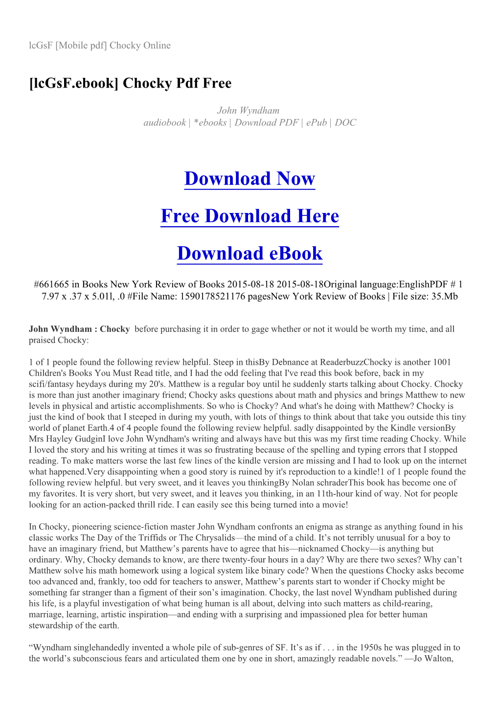 Lcgsf [Mobile Pdf] Chocky Online