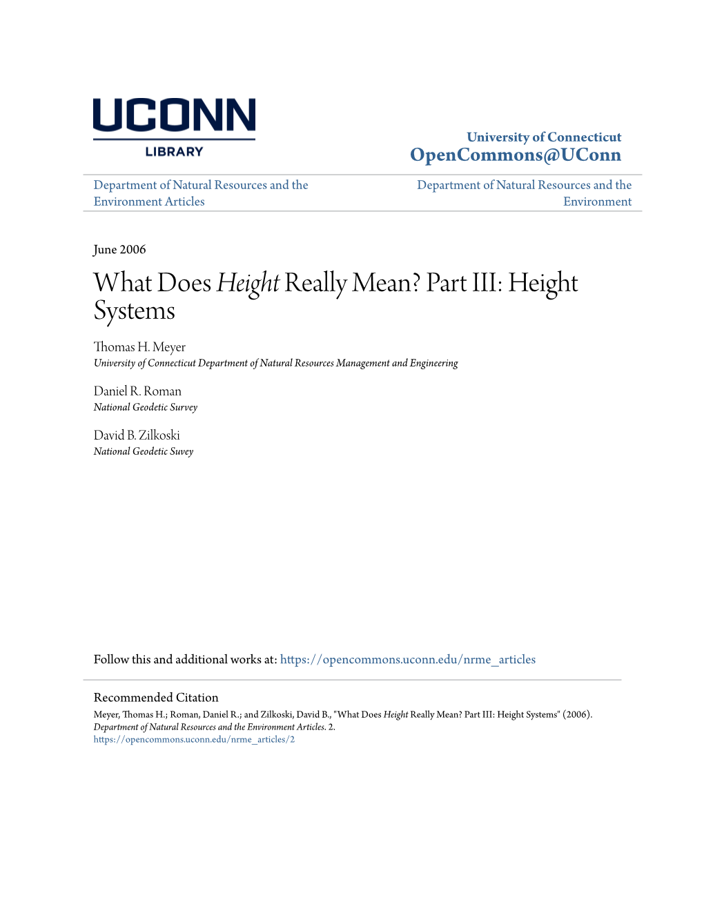 Height Systems Thomas H