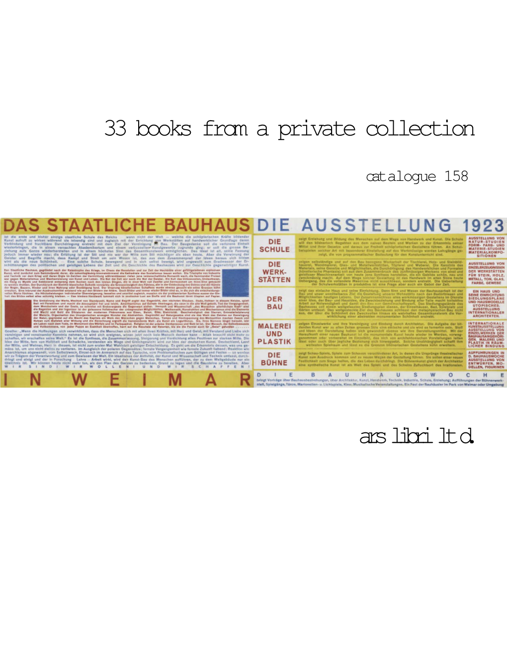 Ars Libri Ltd. 33 Books from a Private Collection