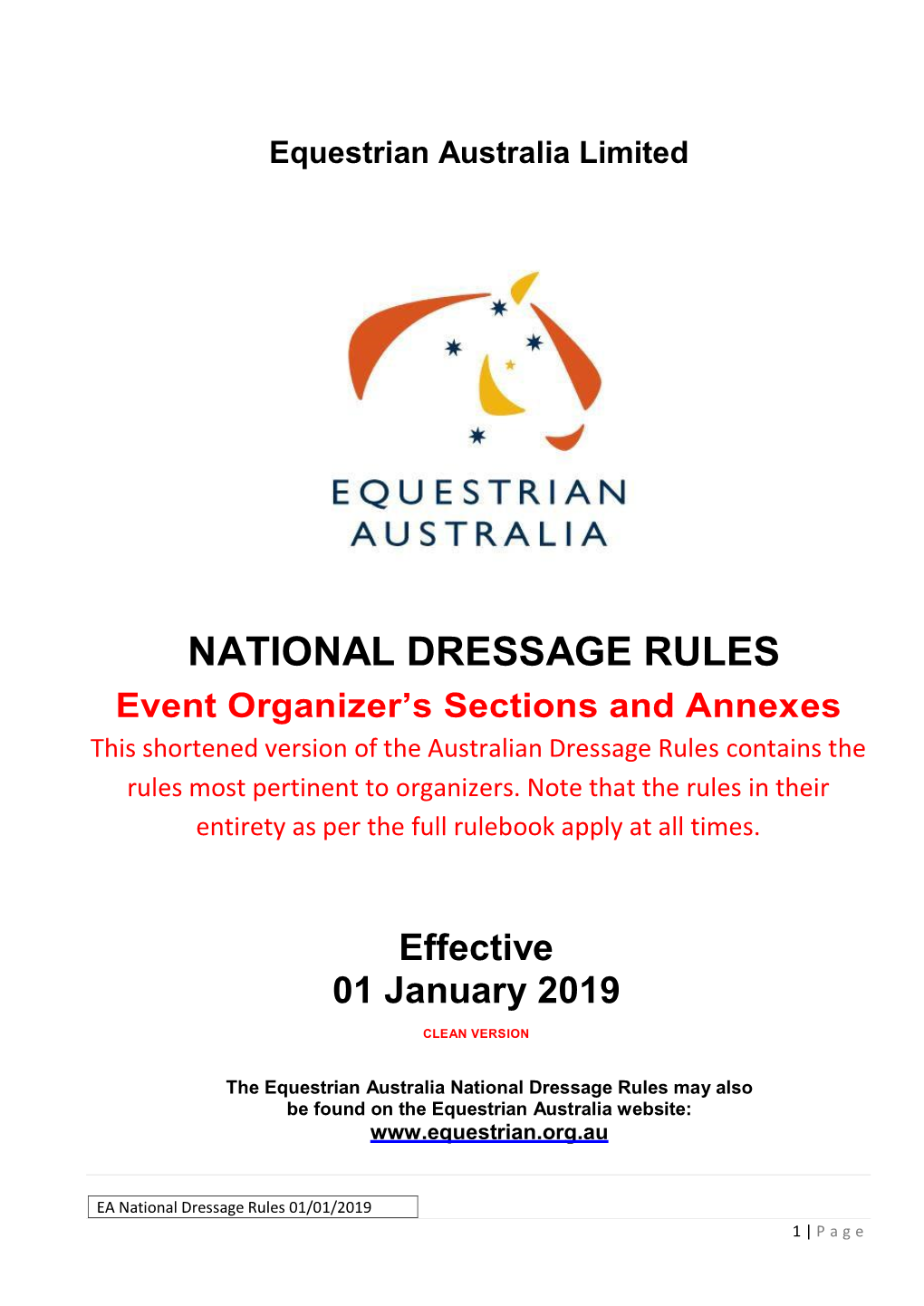National Dressage Rules