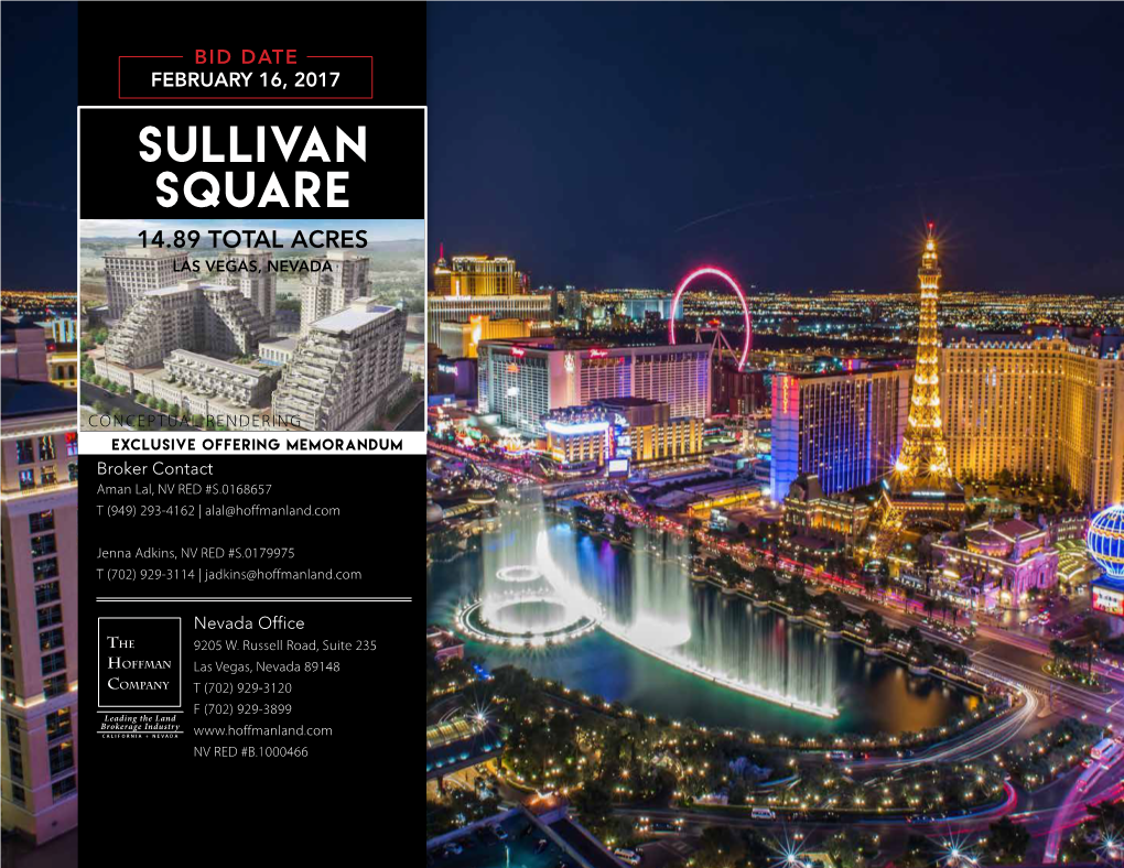 Sullivan Square 14.89 TOTAL ACRES LAS VEGAS, NEVADA