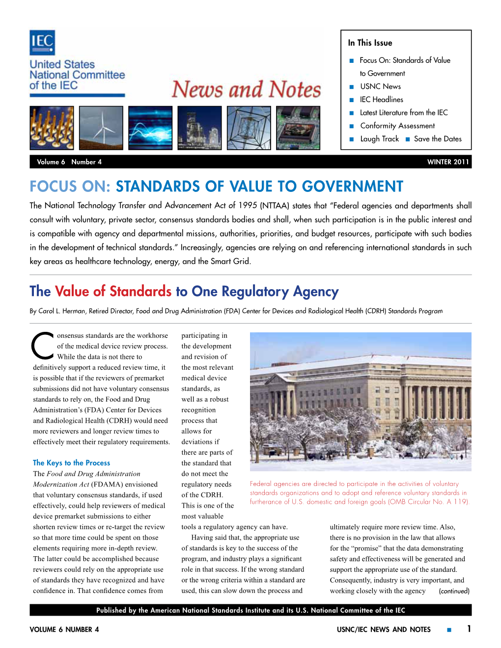 USNC Newsnotes Winter 2011