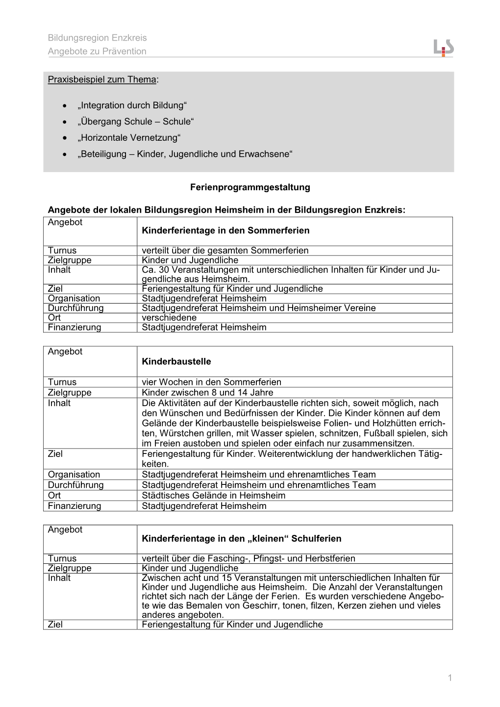 Bildungsregion Enzkreis Angebote Zu Prävention 1