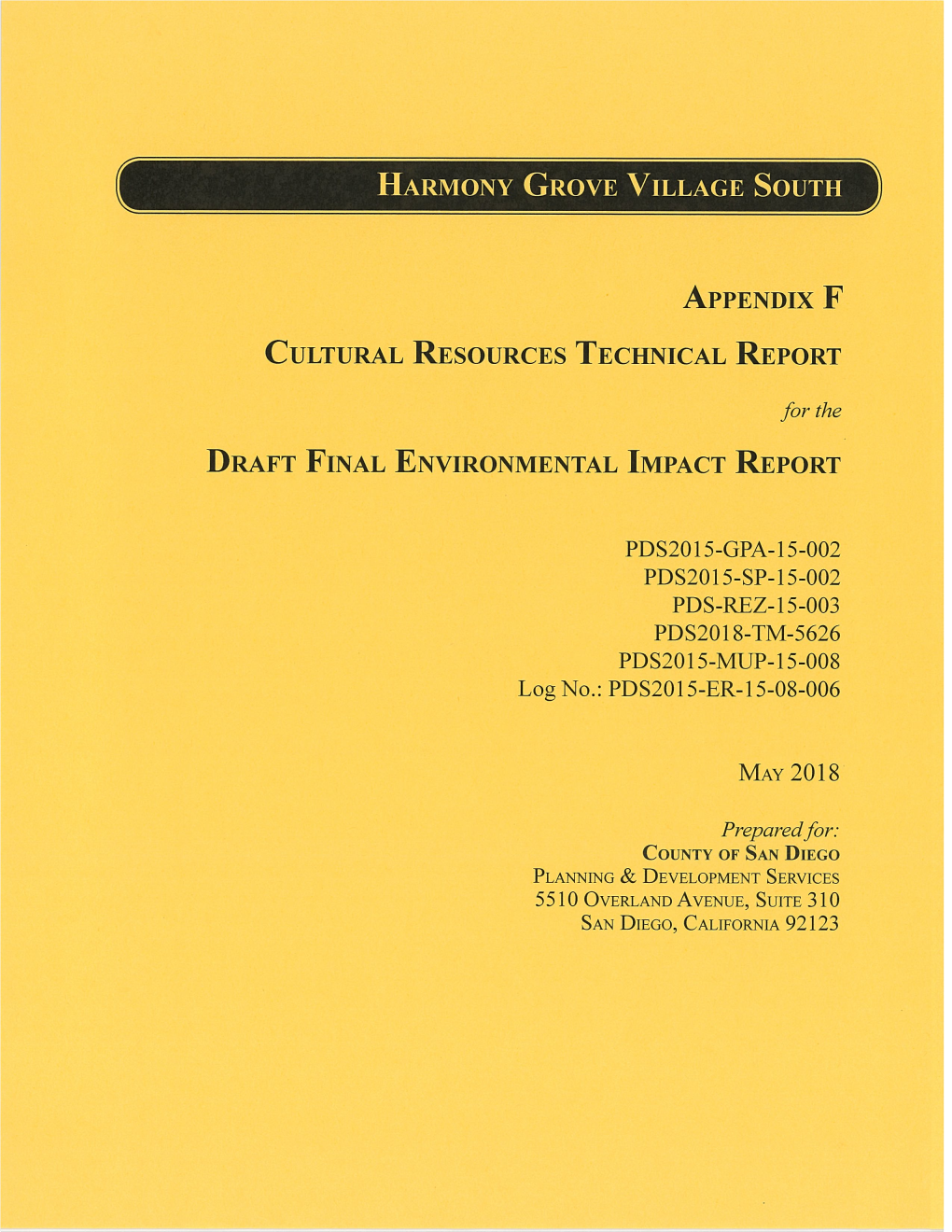 Cultural Resources Technical Report
