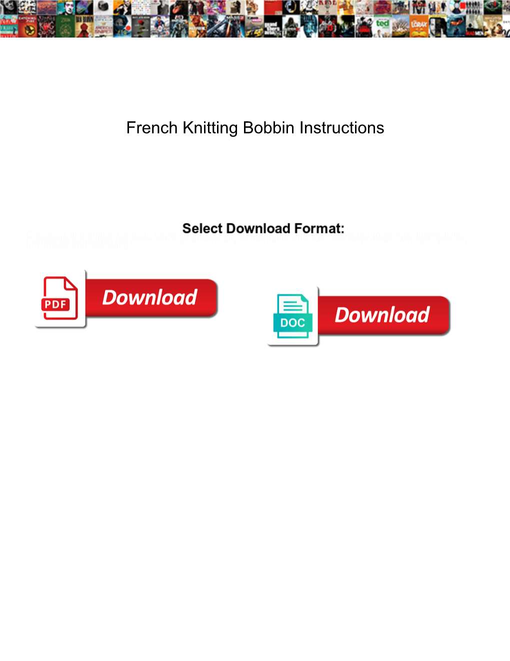French Knitting Bobbin Instructions