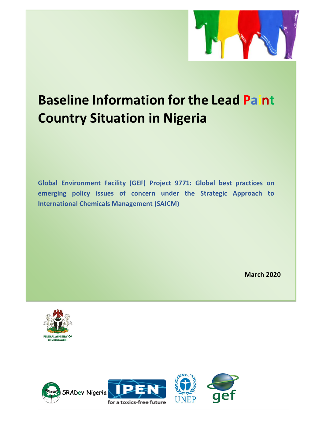 Baseline Information for the Lead Paint Country Situation in Nigeria