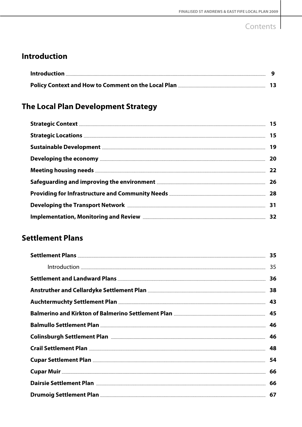 Finalised St Andrews & East Fife Local Plan 2009