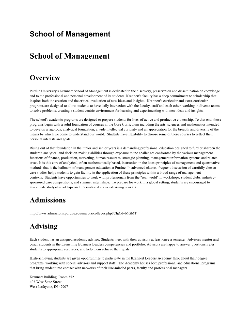 School of Management